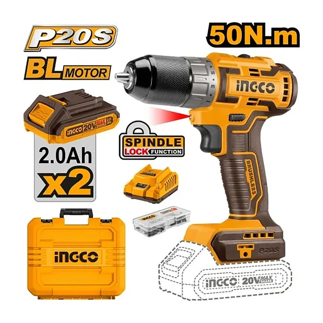 Furadeira de impacto sem fio sem escova de íons de lítio P20S 20V CIDLI20508