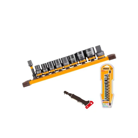 INGCO HKISSD38104 10 PCS 3/8"DR. CONJUNTO DE SOQUETE DE IMPACTO