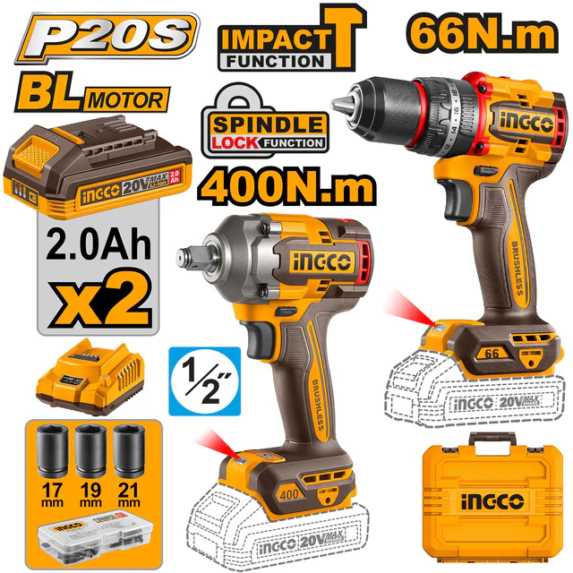 Motor sem escovas de íons de lítio sem fio 2 peças/conjunto kit combinado CKLI20275 ING-CT