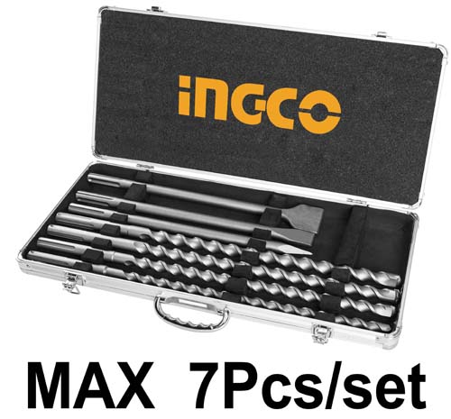 Conjunto de 7 peças de broca de martelo e cinzel SDS Max
