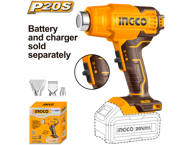 Pistola de ar quente 20V P20S 550ºC HGLI2002