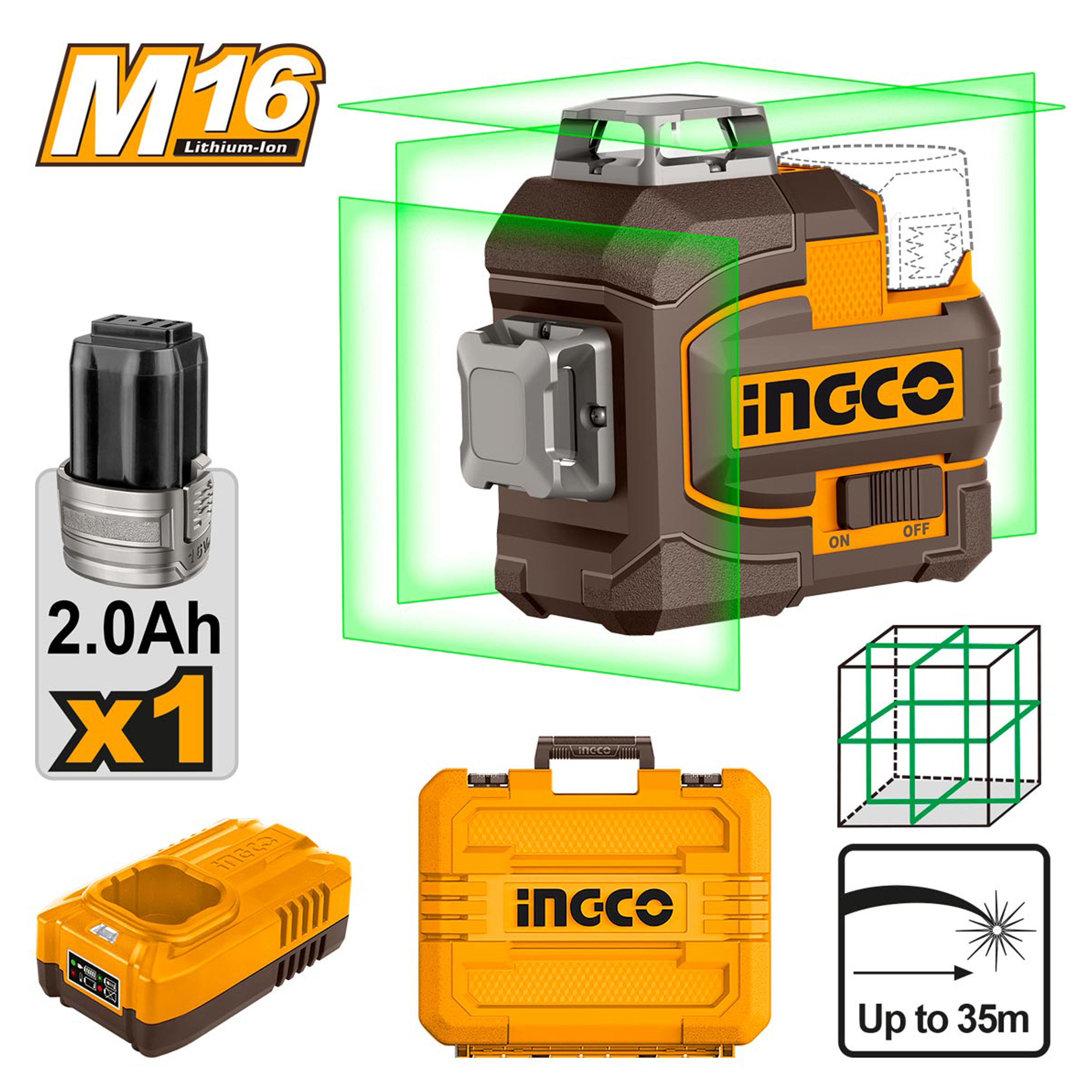 Nível de laser 3D a bateria  HLL301201