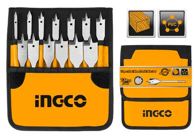 Conjunto de 13 brocas planas para madeira Ingco AKD41301