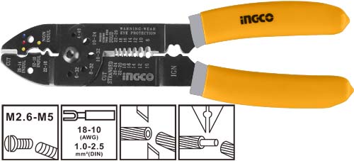 Decapador de fios Tamanho: 8,5"/215 mm Com borda afiada para cortar fios Com função de empurrar o fio para baixo HWSP851 