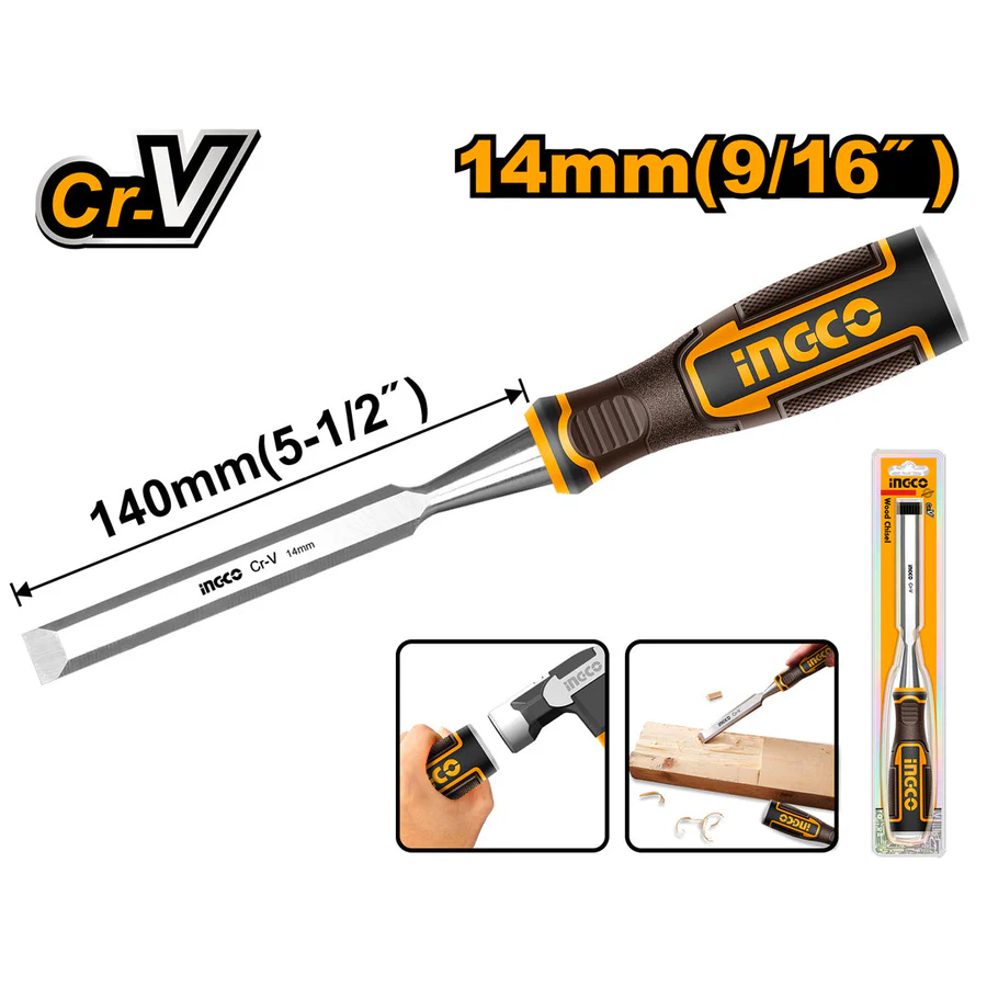 Formão manual industrial para entalhe em madeira de 14 mm HWC0814 ING-HT